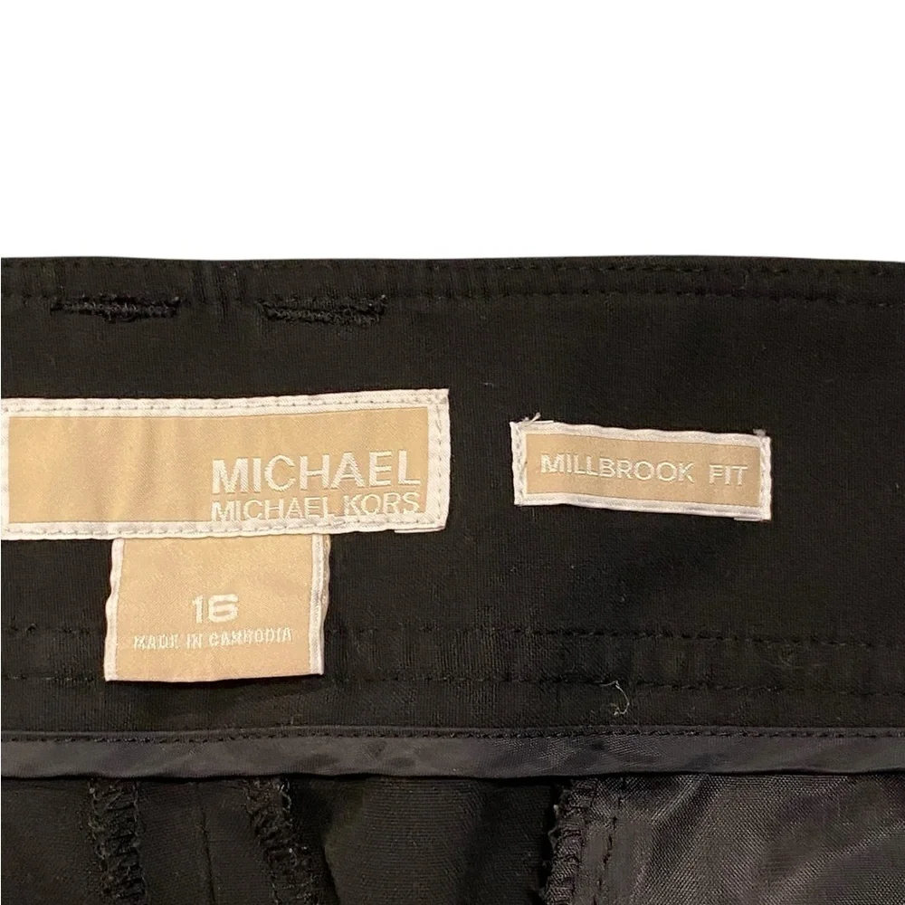 Michael Kors Millbrook Wide Leg Cuffed Black Trousers professional pants career